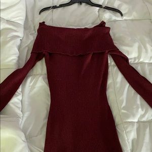 Burgandy fitted dress